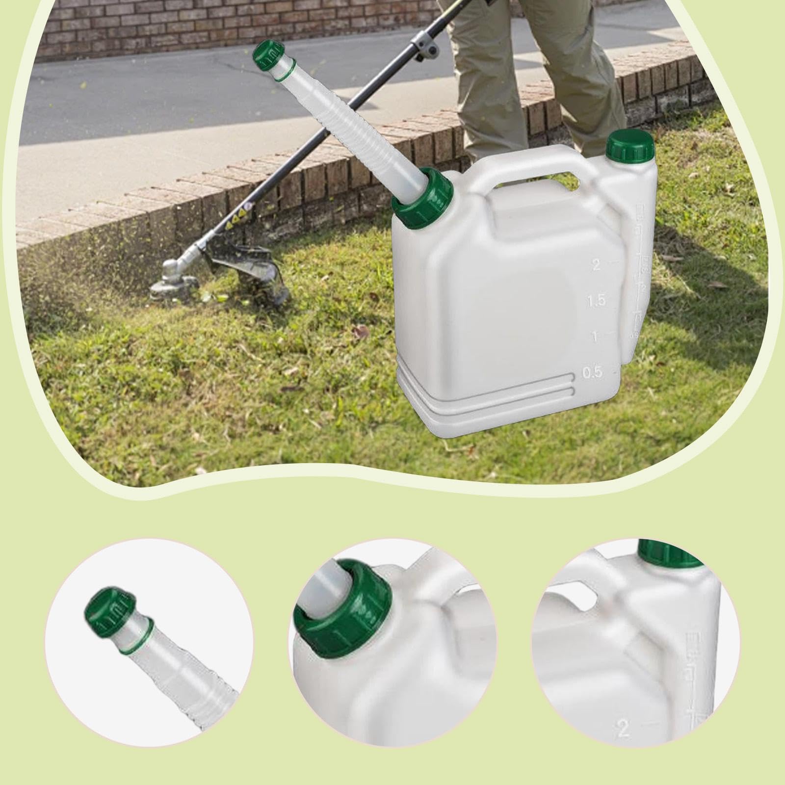 Bouteille de mélange d'huile, bidon d'essence, Moteur 2 Temps, Mesure et Distribution, Pot de Contraste Portable pour débroussailleuses et, 2 L