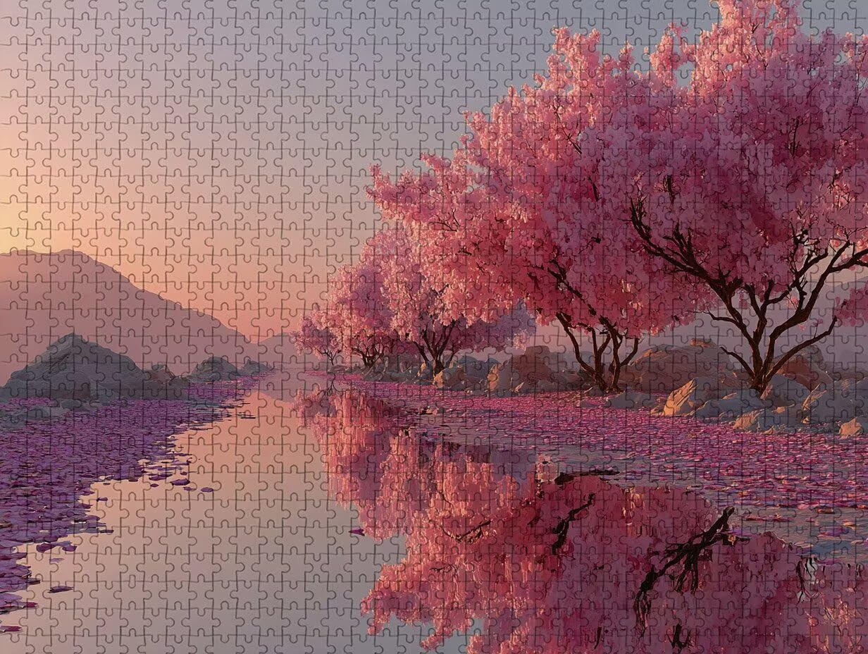 Puzzle Arte con Scatola Rosa, Albero Puzzle Legno 3000 Pezzi Adulti 122x81cm, DIY Classici Gioco, Attività di Intrattenimento ad Alta Difficoltà, Jigsaw Per Tutta La Famiglia, Regalo Donna, 4-7432