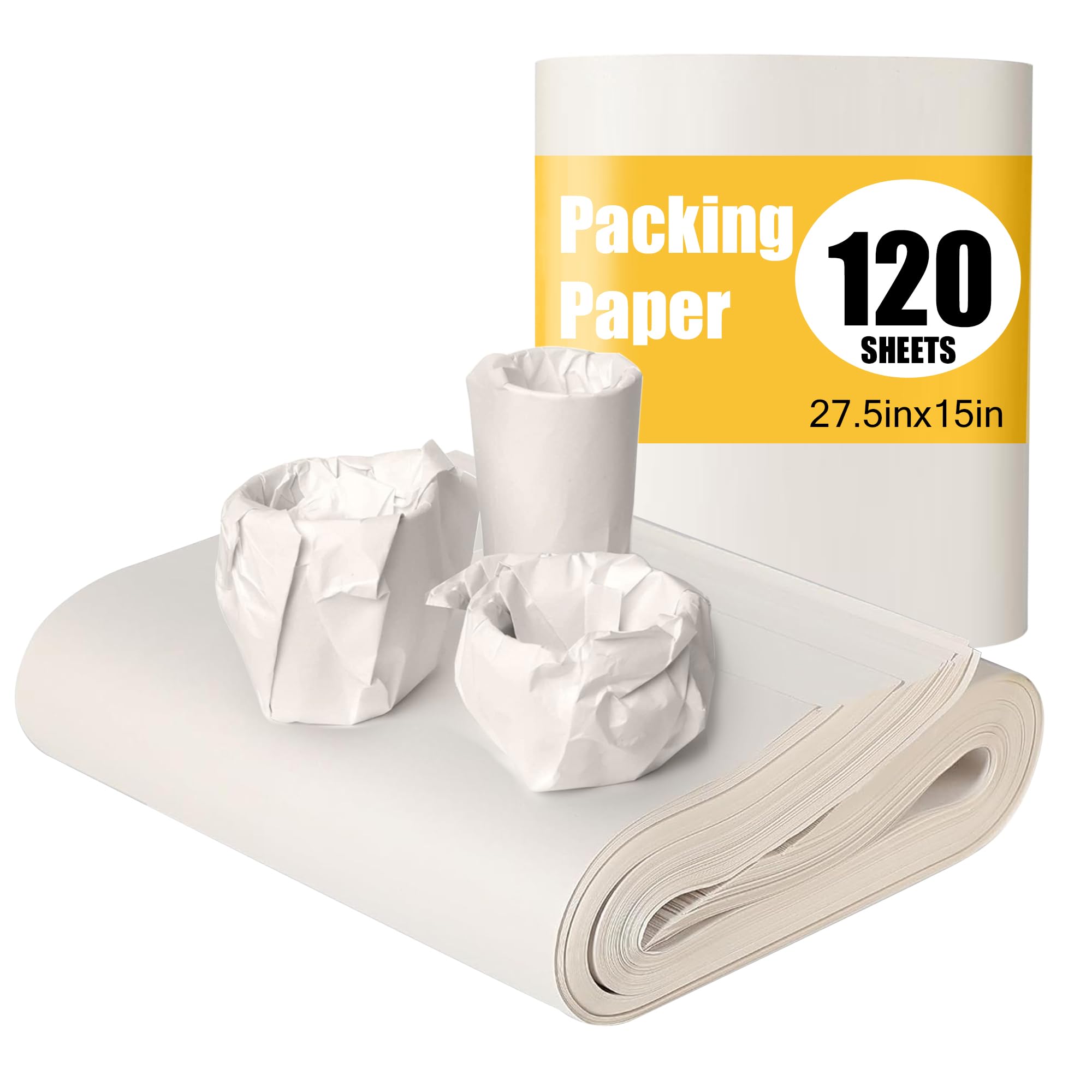 Papel de embalaje, 120 hojas, 70 x 38 cm, papel de periódico, papel de envoltura para vajilla, 60 g/m², papel de seda, material de embalaje para mudanzas, manualidades, papel de embalaje para