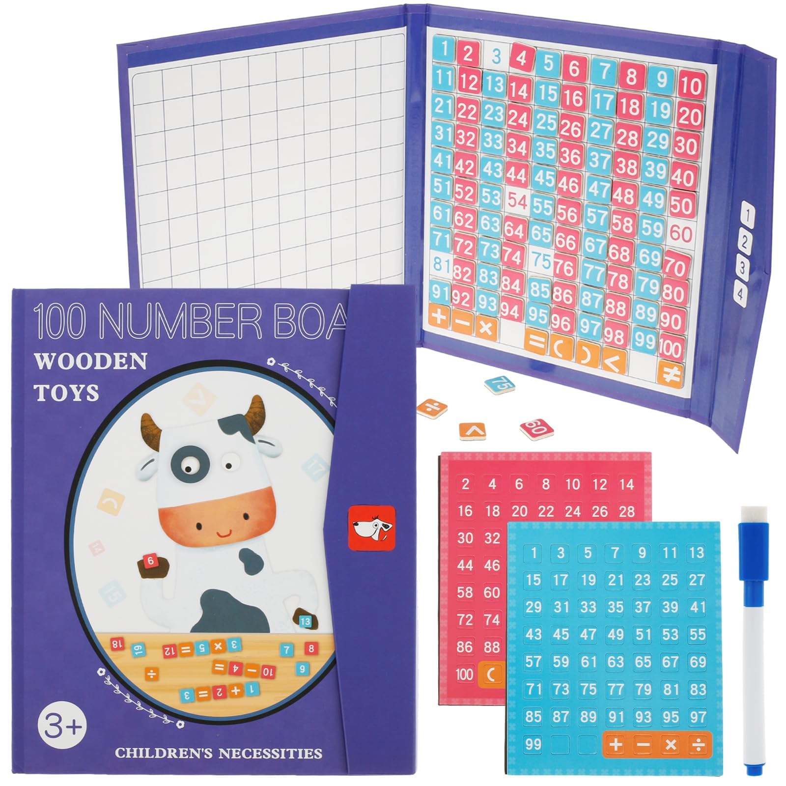 NALACAL Magnetic Fraction Tiles & Alphabet Puzzle, Fractions Manipulatives Educational, Magnetic Fraction Educational Puzzle, Math Manipulatives for Elementary School Early Math Skills (B-Style)