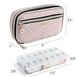 BAGSFY Pill Organizer Case 2 Times a Day- Weekly Medicine Organizer Travel Pill Box with Removable 7 Day Medicine Case Container for Fish Oil, Vitamin, Supplement