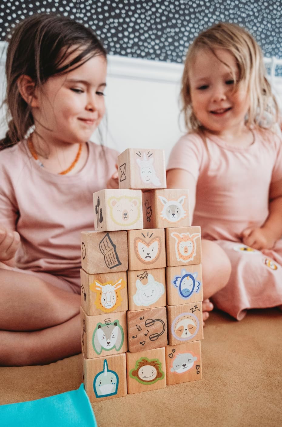 Slumberkins Feelings Adventure Activity Blocks - Early Emotional Learning Game for Families - Includes 15 Activity Blocks, Activity Guidebook, Travel Box & Storage Bag