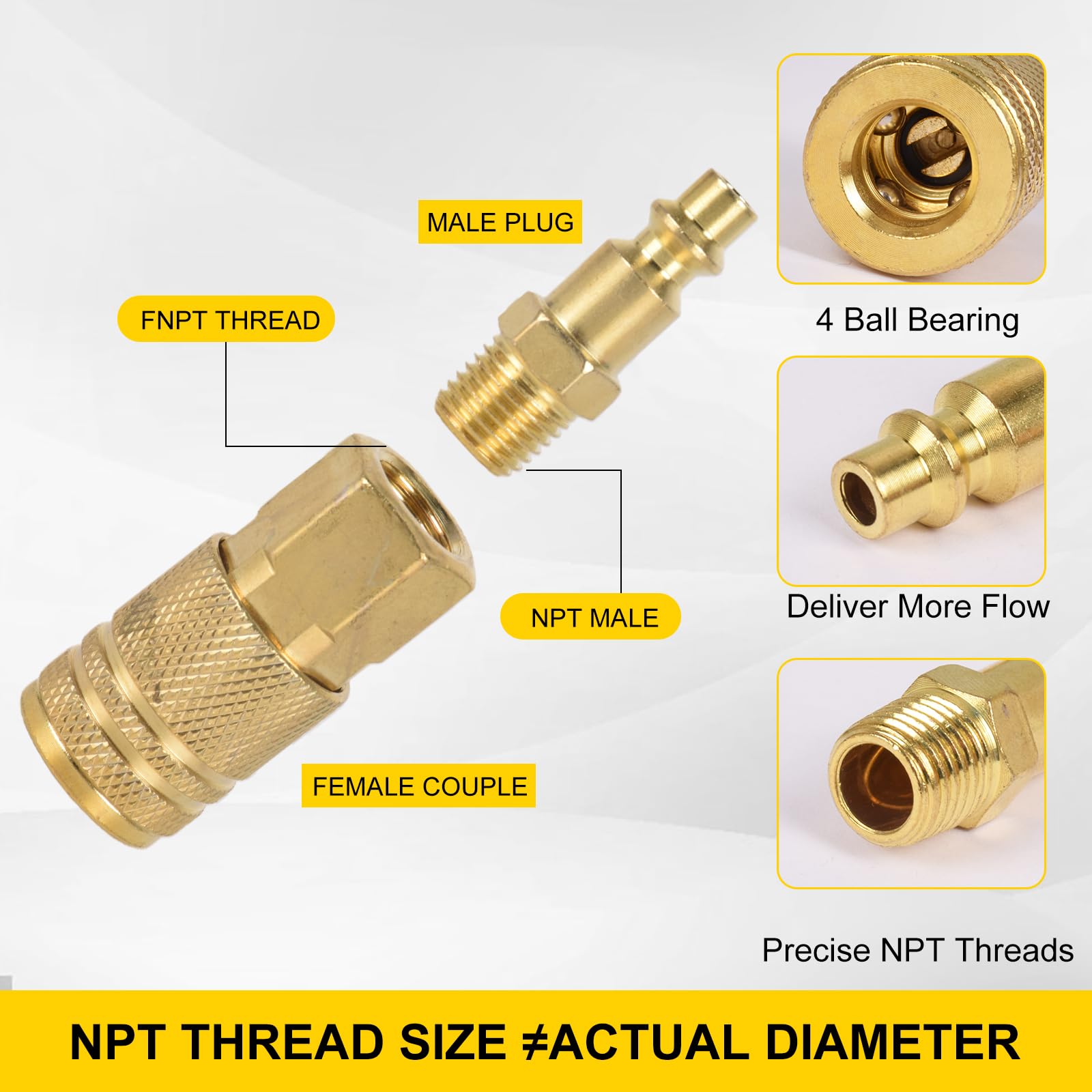 45pcs Air Hose Fittings - Quick Connect Kit -6