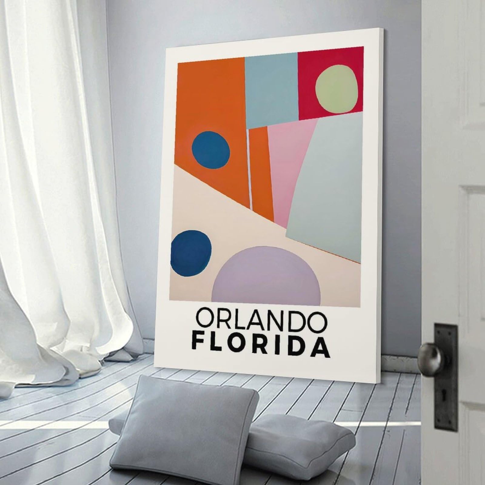 Junmoney Decorative Canvas Print Orlando Florida, 24x36inch(60x90cm), for Entrance Walls, Hall Decor Or Foyers, A Stylish Accent for Home Entrances
