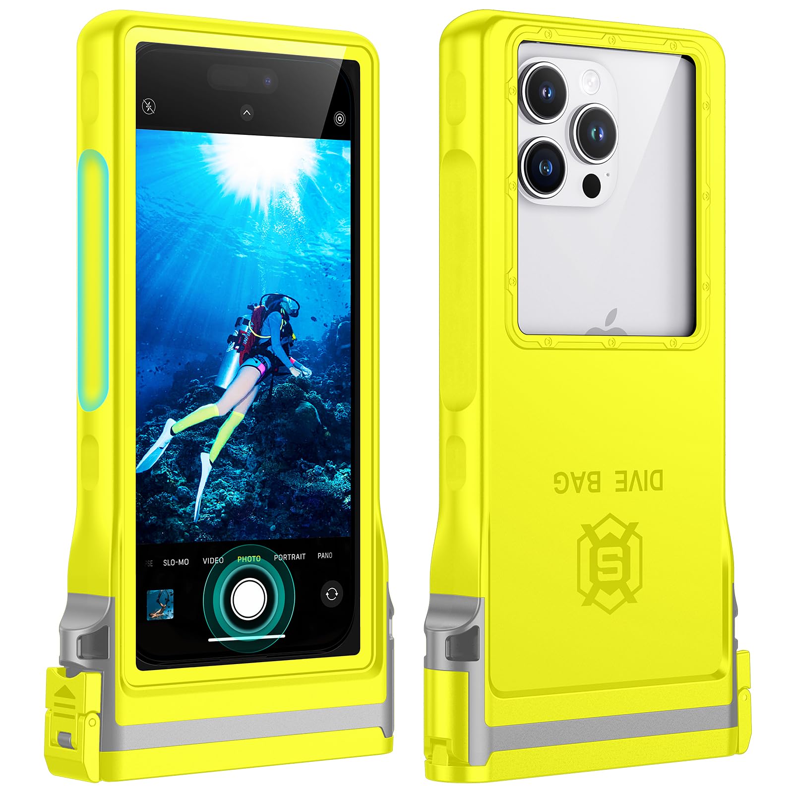Lanhiem wasserdichte Handyhülle Universelle, Professionelle IPX8 Wasserfeste 15M Tauchen Handytasche [Unterwasser Touchscreen] Case für iPhone Samsung Google Xiaomi und 4.7-6.9'' Handy, Gelb