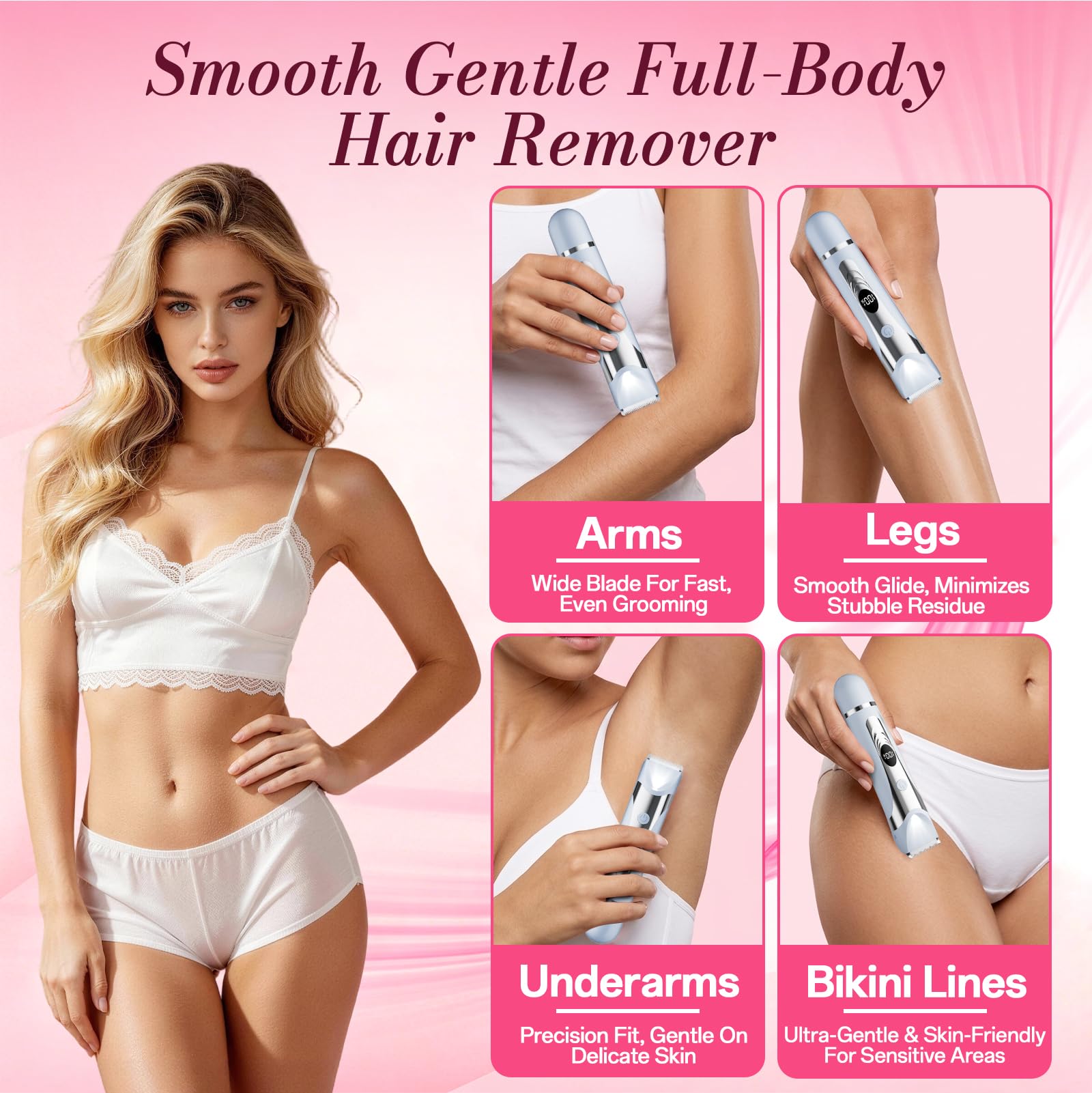 Wea&Hea Recortadora de bikini para mujer, maquinilla de afeitar eléctrica