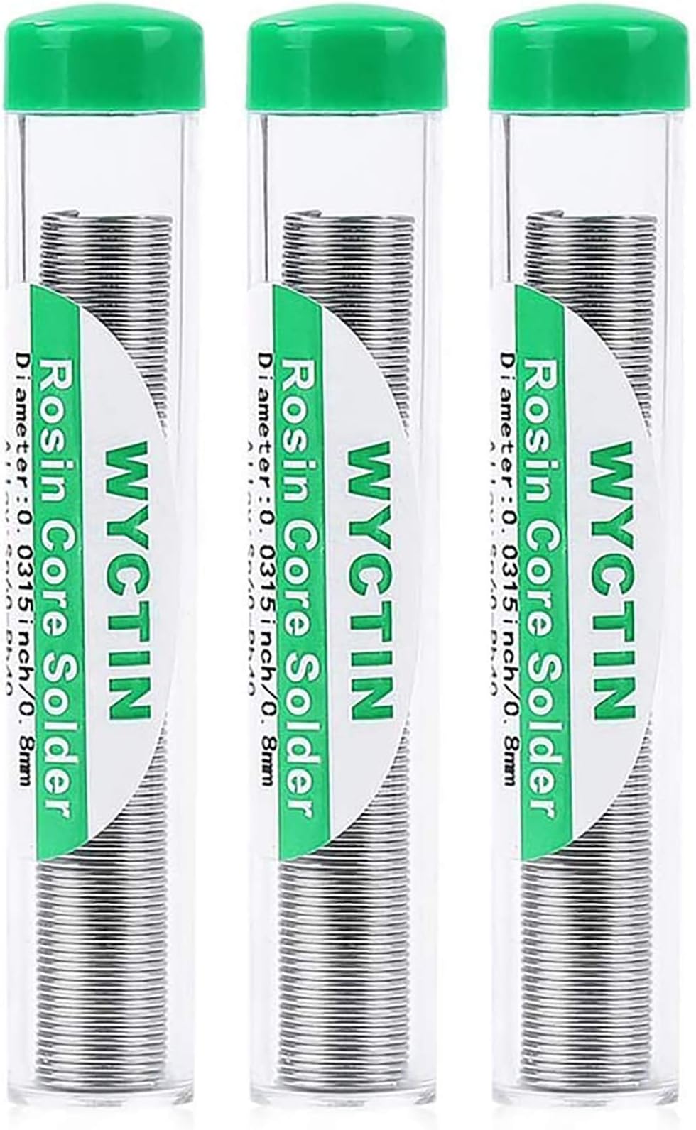 60-40 Tin Lead Rosin Core Solder Wire for Electrical Soldering and DIY 0.8mm 3PC Tube Pack