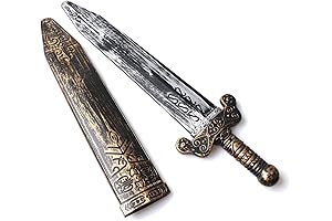 Plastic Training Sword for Martial Arts Practice: Bronze Roman Warrior Sword Replica for Warrior Costume