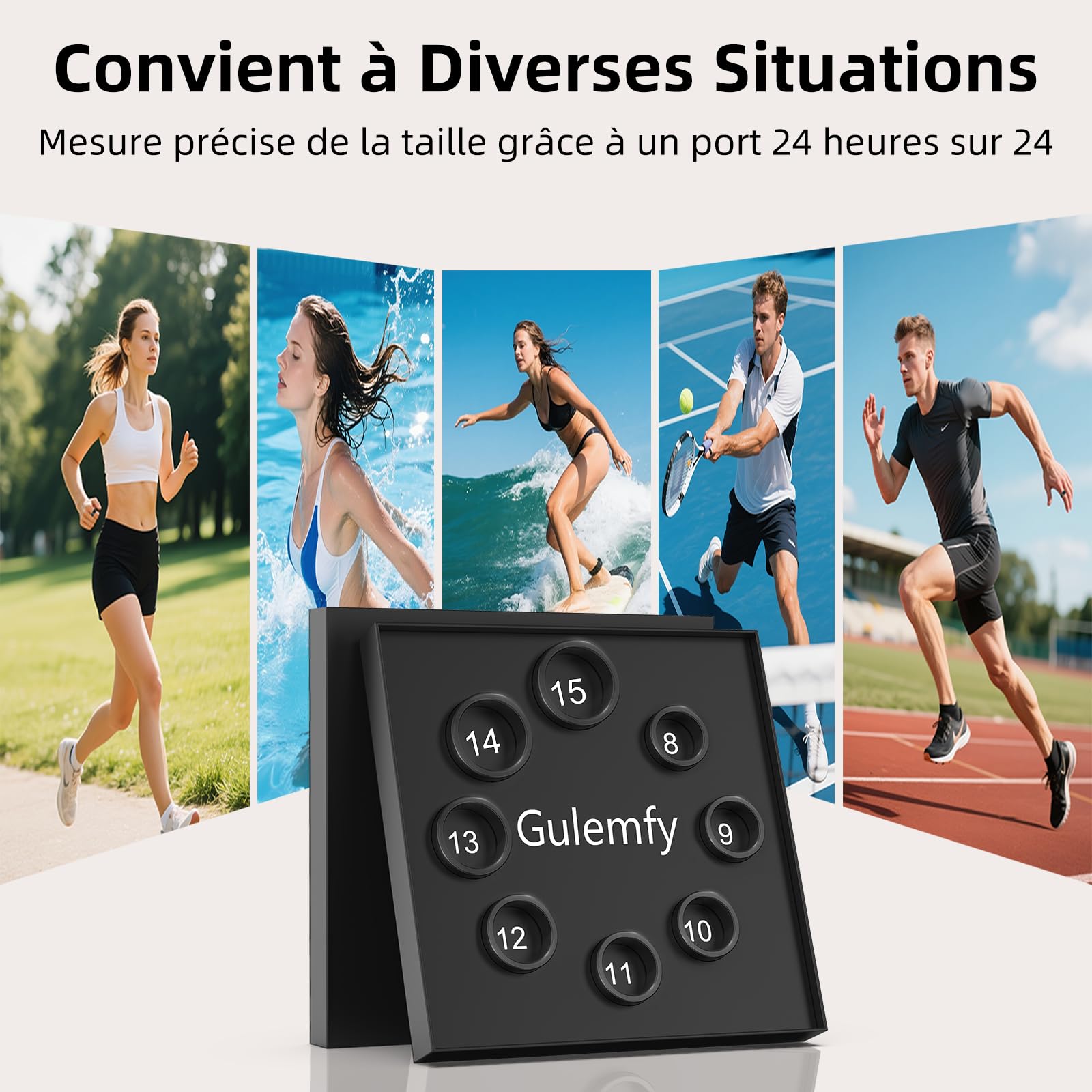 Bague Connectée Femme et Homme, 2026 Smart Ring avec Écran LED, IP68 Étanche, Tracker de Santé et Fitness avec Fréquence Cardiaque/SpO2/HRV/Sommeil/Stress, Compatible avec iOS et Android