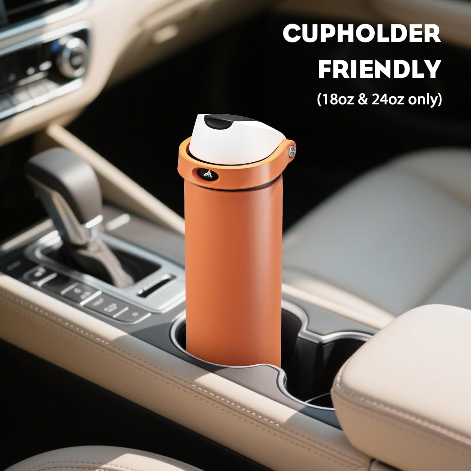 POWCAN 18 oz Steel Insulated Water Bottle: 2-in-1 Push-Button Spout & Quick-Flip Straw, Leakproof, Cold 24Hrs, Lockable, Fits Car Cup Holder, Ideal for Sports, Trip, Gym, School, Gift (Sunny Puppy) - Image 5