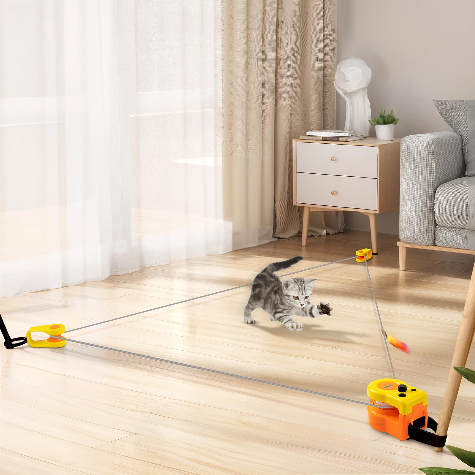 Giocattoli per gatti da interni, tapis roulant per gatti, giocattoli automatici/telecomandati per gatti, velocità regolabile, giocattoli simulati per caccia al gatto, edizione