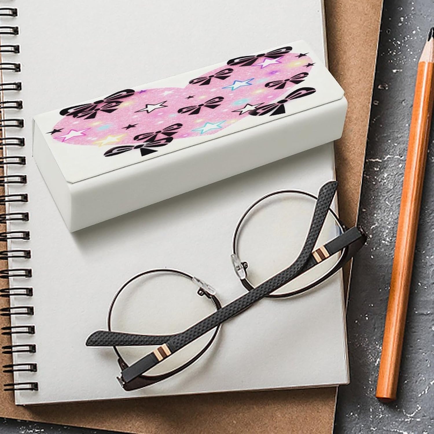 Leather Hard Shell Glasses Case, Portable Travel Sunglasses Case image 4