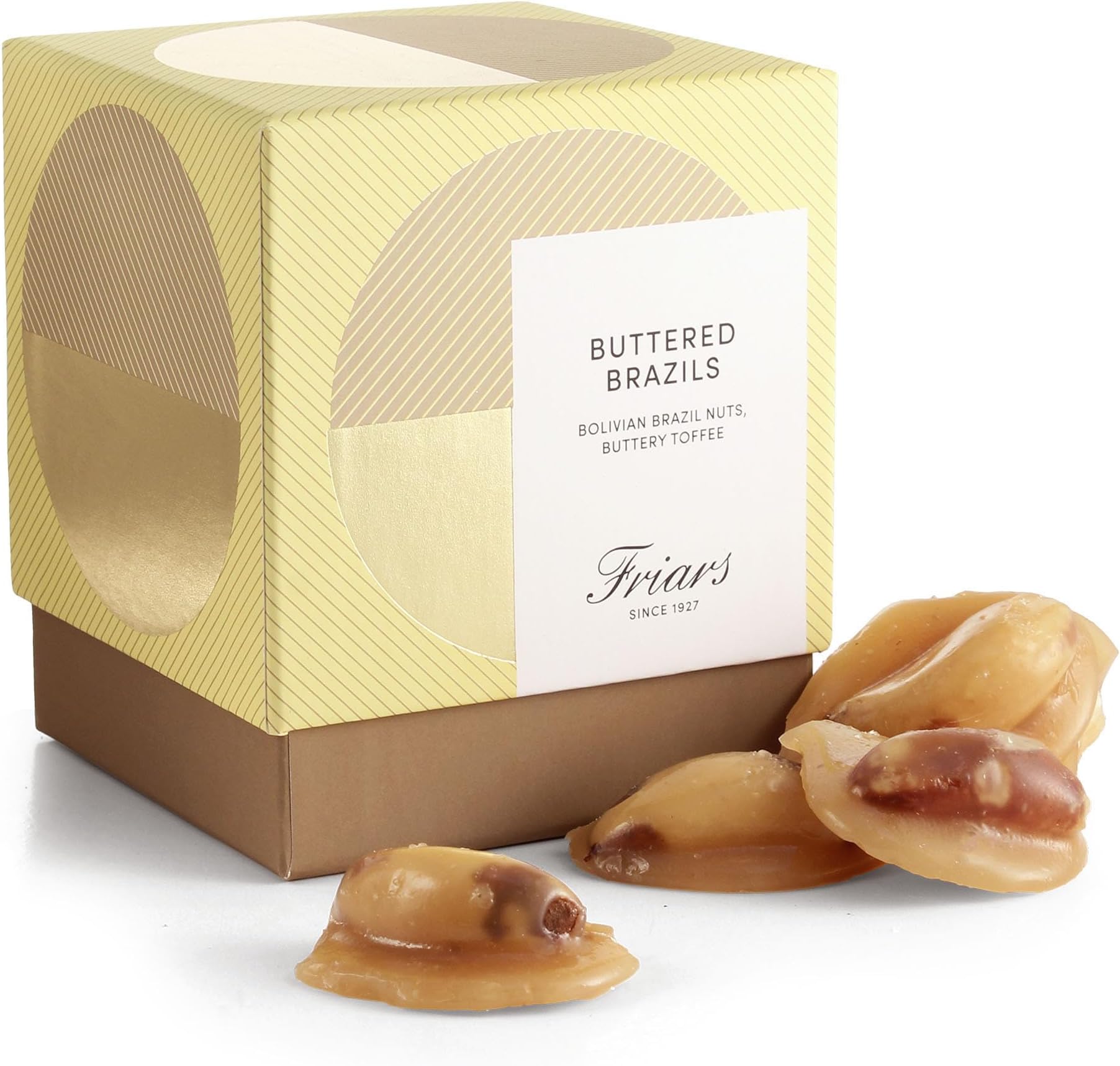 Friars Toffee Buttered Brazil Nuts - Sweet & Crunchy Buttery Brazils | Premium Toffee Covered Confectionery | Thank You, Housewarming & Congratulations Gift | Suitable for Vegetarians