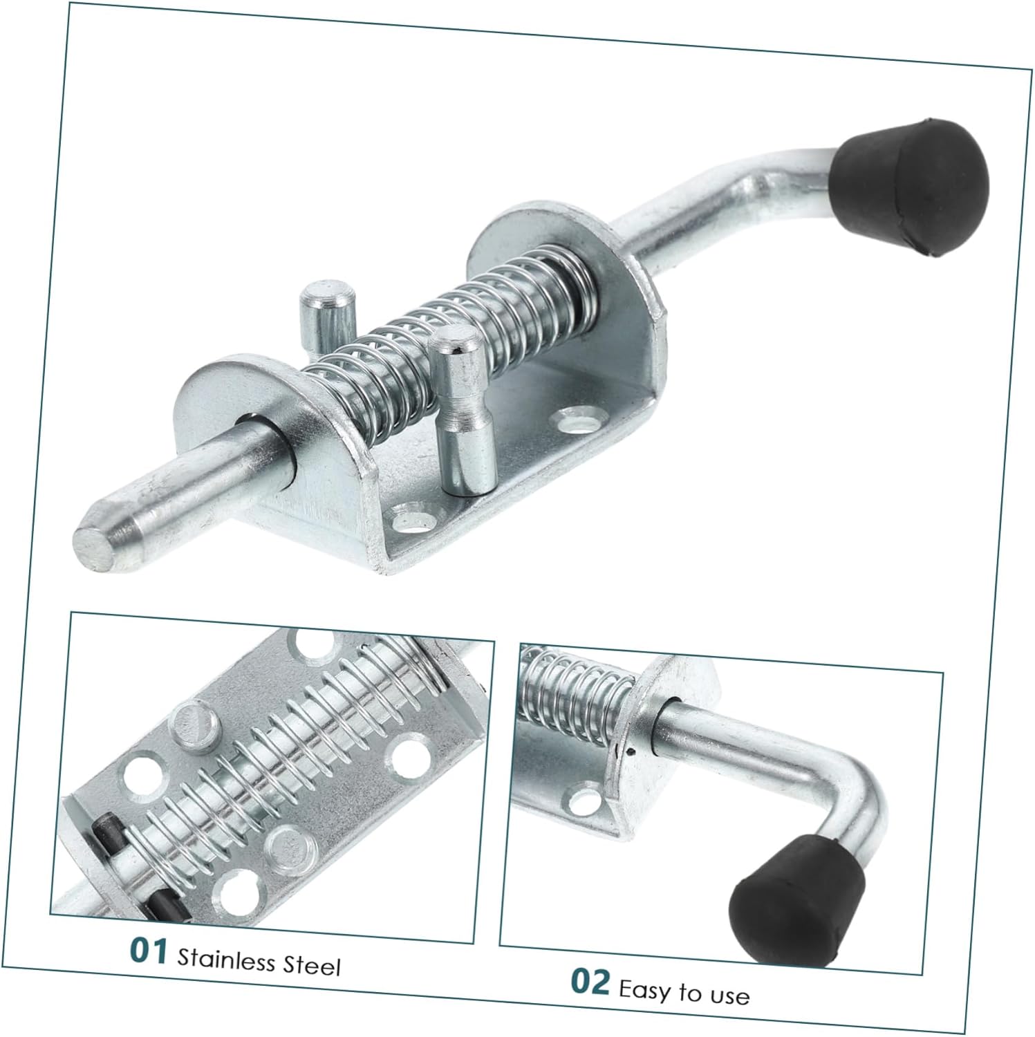 6pcs Heavy-Duty Stainless Steel Spring Latch for Cabinet Doors and Gates Mechanical Latch for Secure Fastening Trailers and Sheds