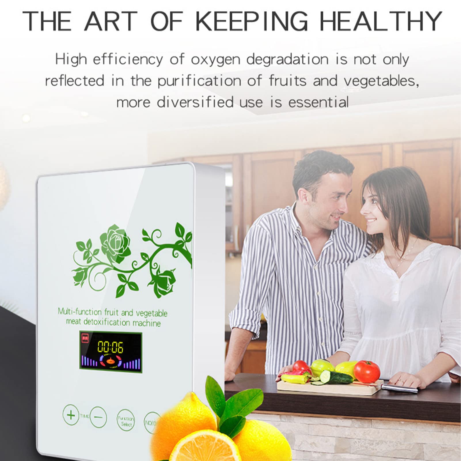 flexman Fruit and Vegetable Washing Machine, Multifunctional Portable Health Ozone Purifier for Home, Fruit Cleaner Device, Fruit Purifier