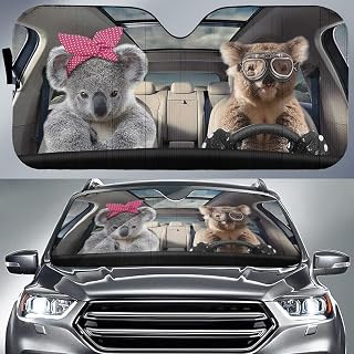 Rolig Koala Par Körning Solskydd Bil Reflekterande Vindruta Vindruta Solskydd Vattentät Glas Bilskydd Universal för Lastbil SUV S