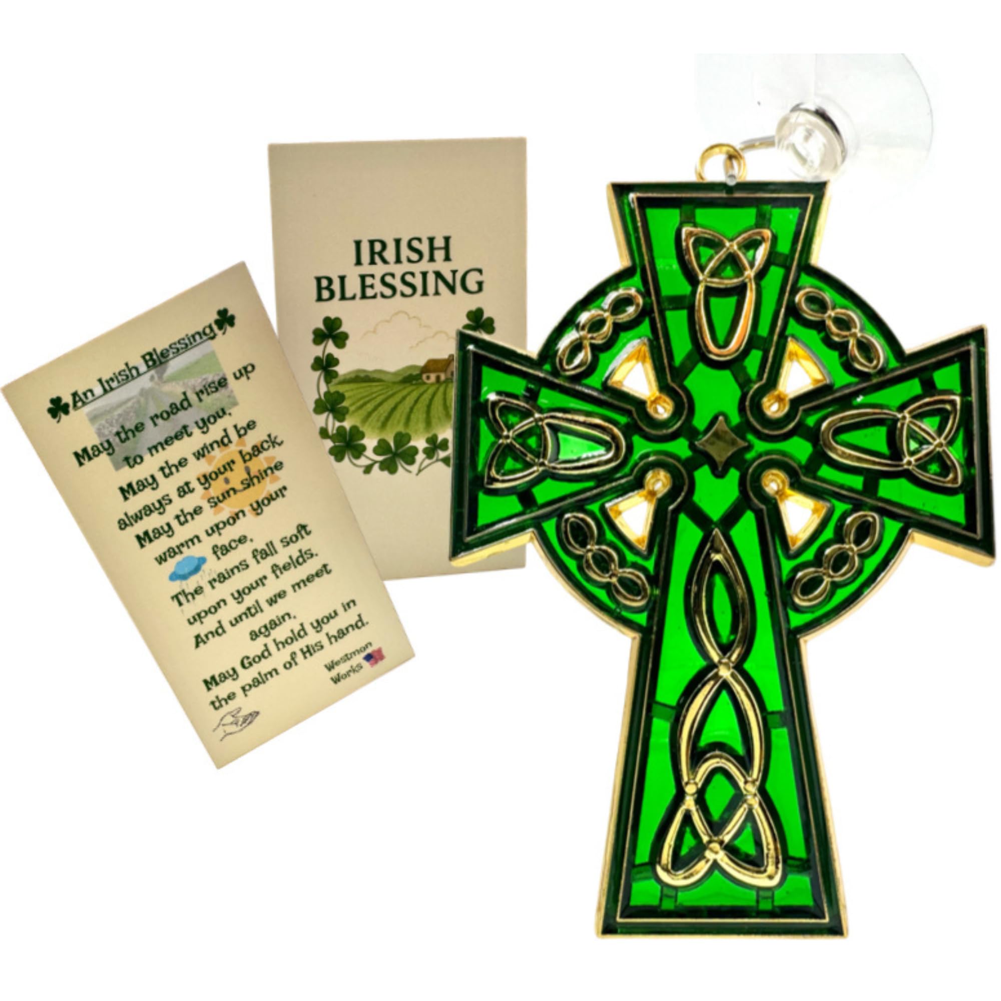 Celtic Cross Suncatcher Irish Blessing Sun Catching Window Ornament