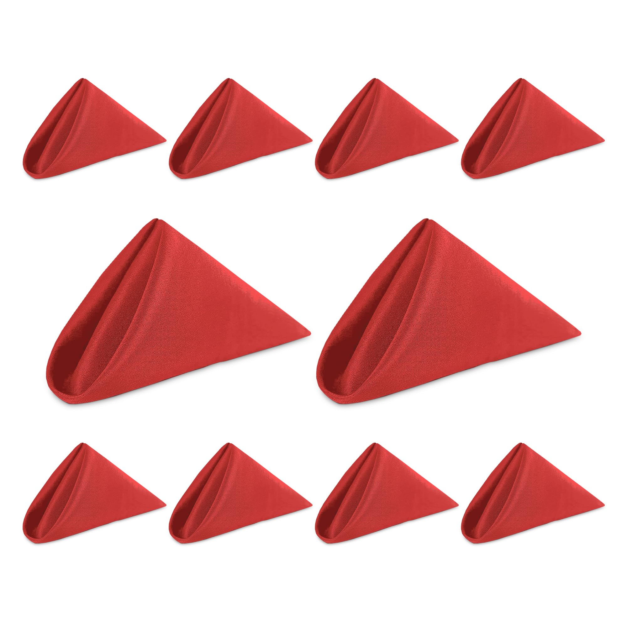 Weddecor 20 Inch Red Cotton Polyester Table Napkin for Home, Hotel, Dinning, Wedding, Banquet, Party, Events, Hemmed Edges Lightweight & Machine Washable, 10pcs — image 1