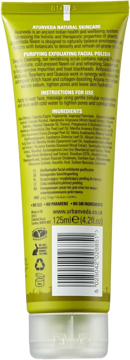 UrbanVeda Purifying Exfoliating Facial Polish 125 ml : Beauty & Personal Care