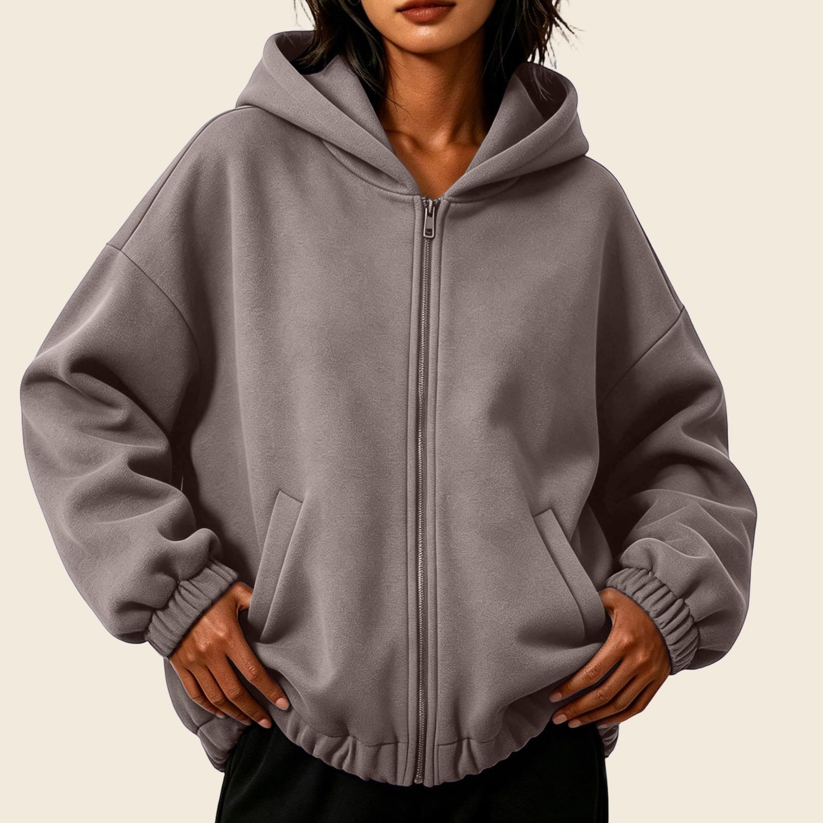 LUCKME Felpa Donna Calda con Cappuccio Oversize Morbida per Tempo Libero