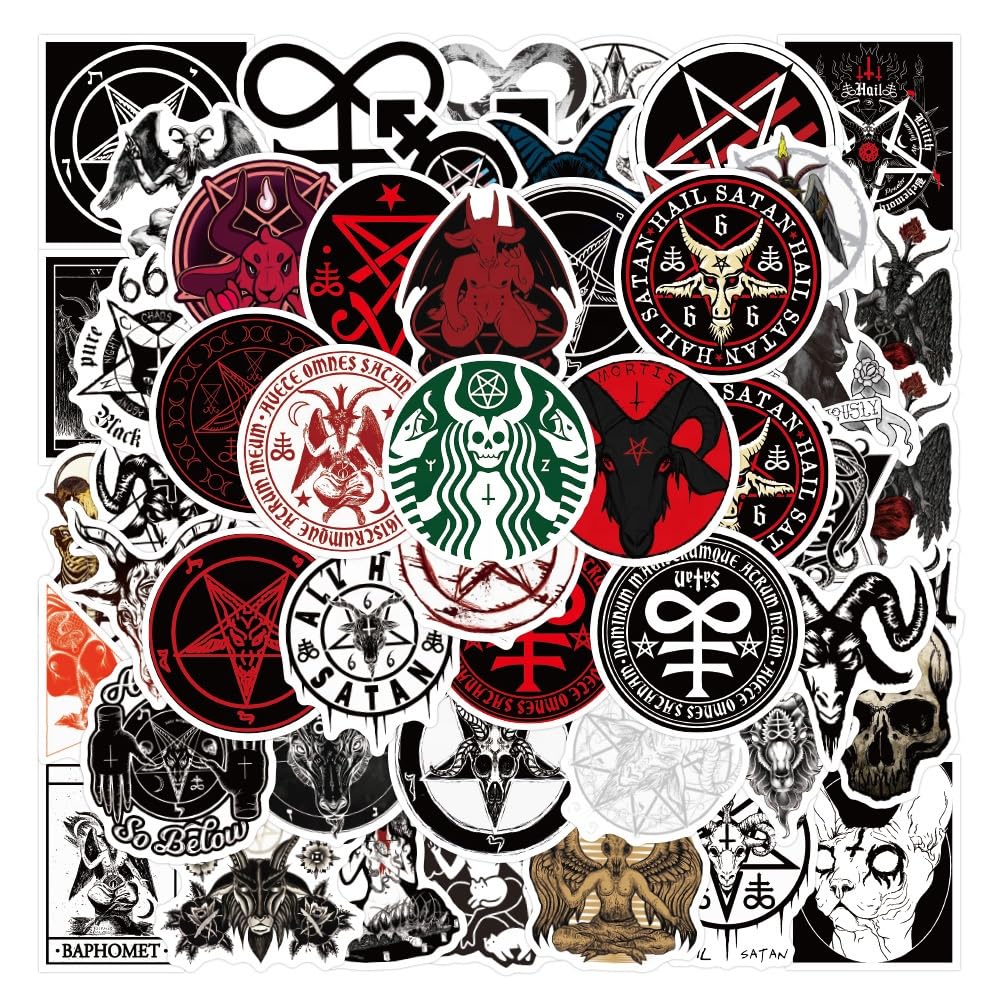 Cheaper Shopping Boys Black Satan Symbol Stickers Vinyl Satanic Devil Waterproof Stickers For Laptop Water Bottles Skateboard Guitar Luggage Bike Helmet Phone Computer Decorations Decals