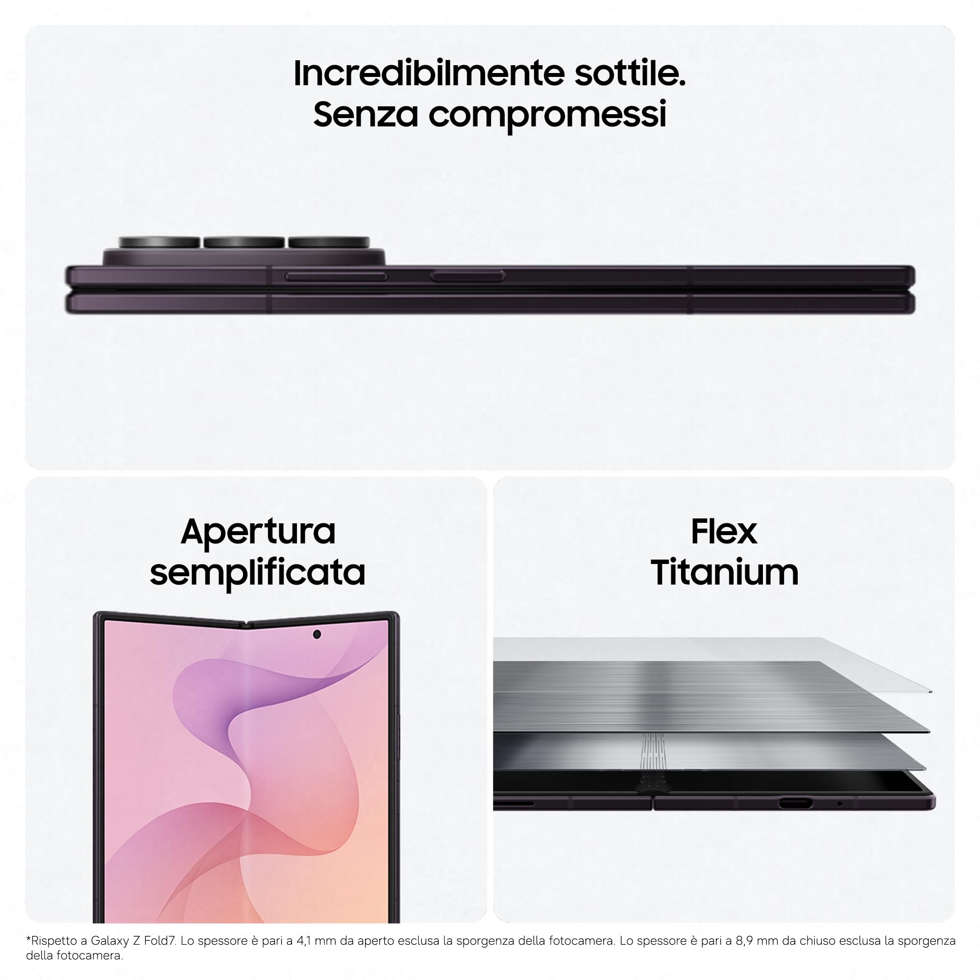 Samsung Galaxy Z Fold8 Ultra, 256GB, Violet Shadow [Versione Italiana] | Processore Potente, Batteria 5000 mAh, Multischermo, RAM 12GB, Camera 200 MP, Now Nudge, Assistente Foto