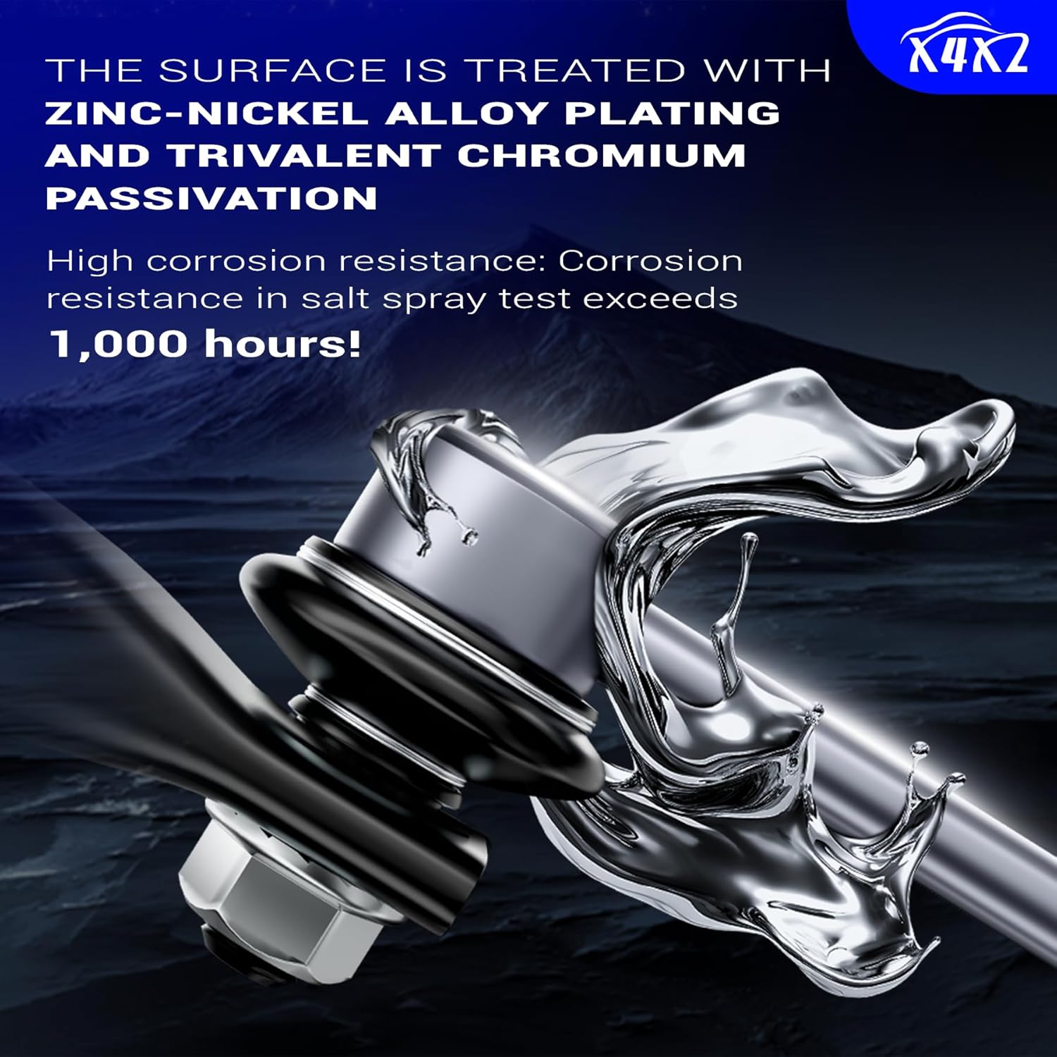 Zinc-Nickel Alloy Front Stabilizer Sway Bar End Link End Kit for 2005-2008 Ford F-150 4WD 2006-2008 Lincoln Mark LT 4WD K80338