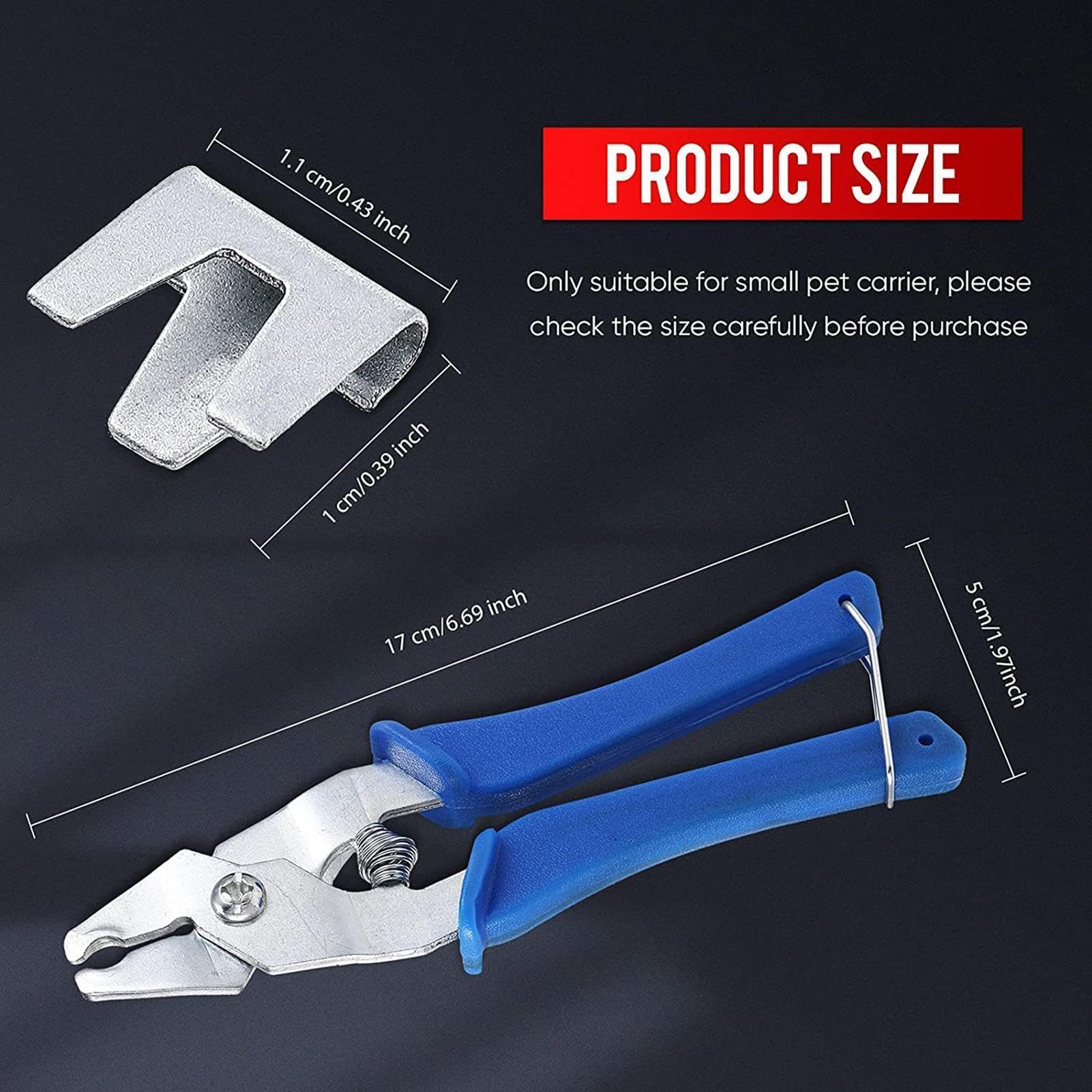 J Clips - Pinza Per Legare Gabbie Con 300 Clip Metalliche | Kit Di Attrezzi Per Il Montaggio Della Gabbia Per Conigli | Pinza Per Pollaio, Clip A C In Metallo Resistente Alla Ruggine, Strumenti Per L'