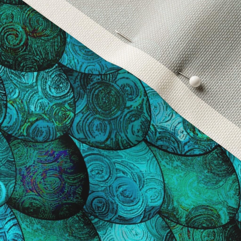 Spoonflower Fabric - Dark Teal Green Mermaid Scales Siren Fish Scale Folklore Aquatic Printed on Upholstery Velvet Fabric Fat Quarter - Upholstery Home Decor Bottomweight Apparel