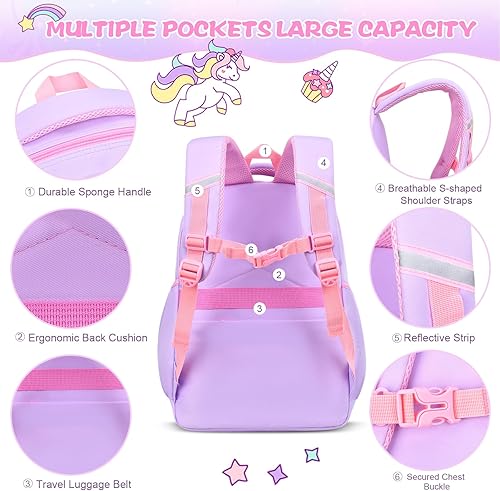 Miniatura 3 de BYXEPA Mochila para niñas, mochilas escolares Kawaii para niños con bonitos accesorios de pin para niñas, Melocotón, Mochilas de mochila