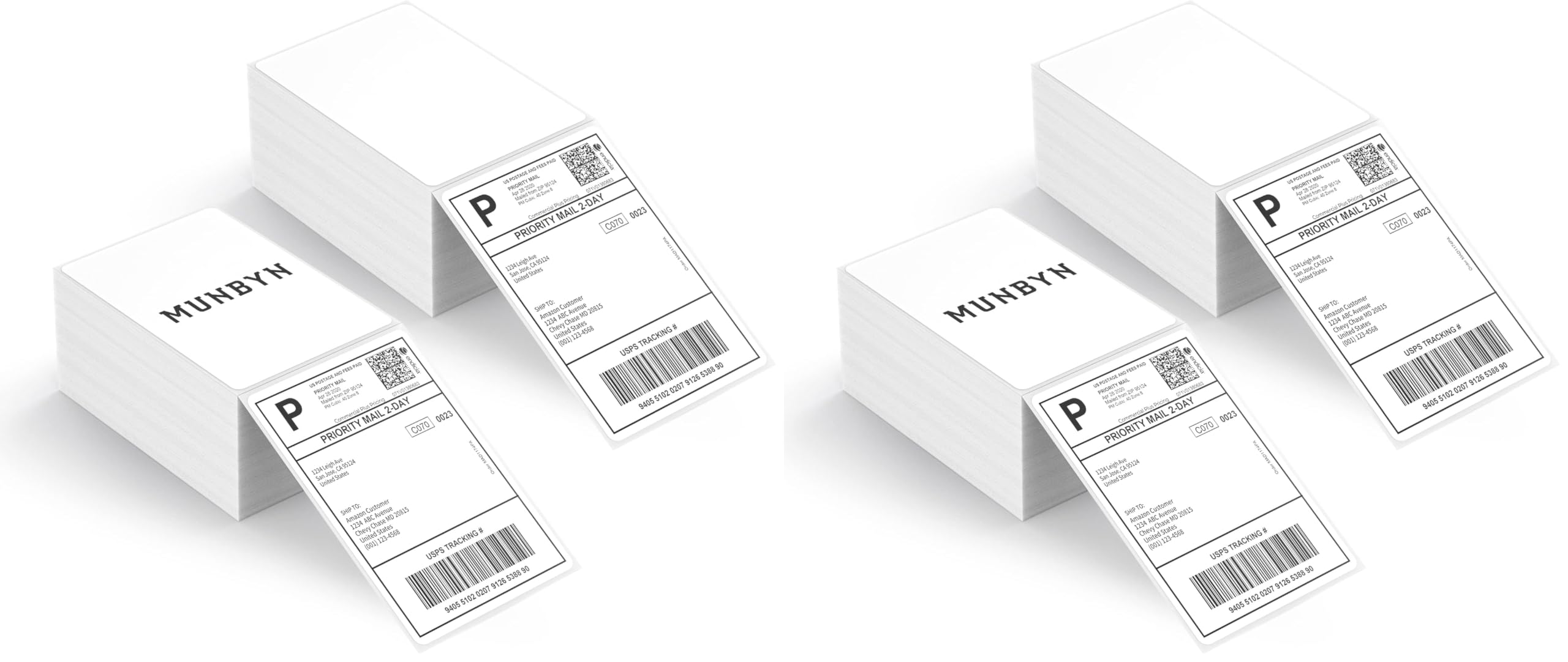 MUNBYN 4x6 Inch Thermal Labels, 1000 Labels/2 Stacks(500 Pcs per Stack) (Pack of 2)