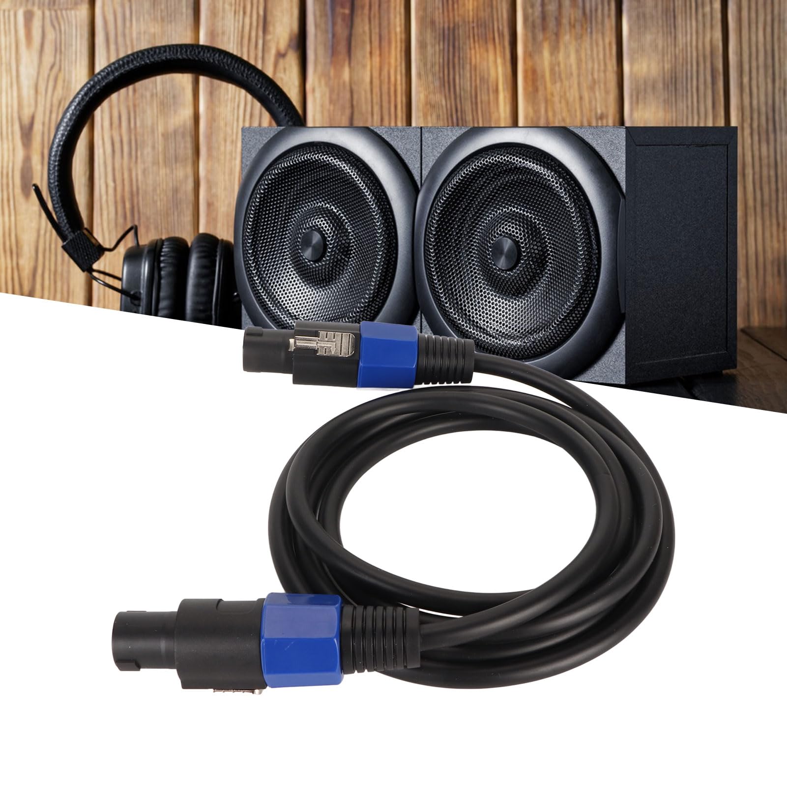 Cavo Speakon-Speakon, Cavo di Collegamento per Altoparlanti Maschio-maschio con Twist Lock, Plug & Play per Monitor da Palco, Subwoofer, Amplificatore di Potenza (25FT)
