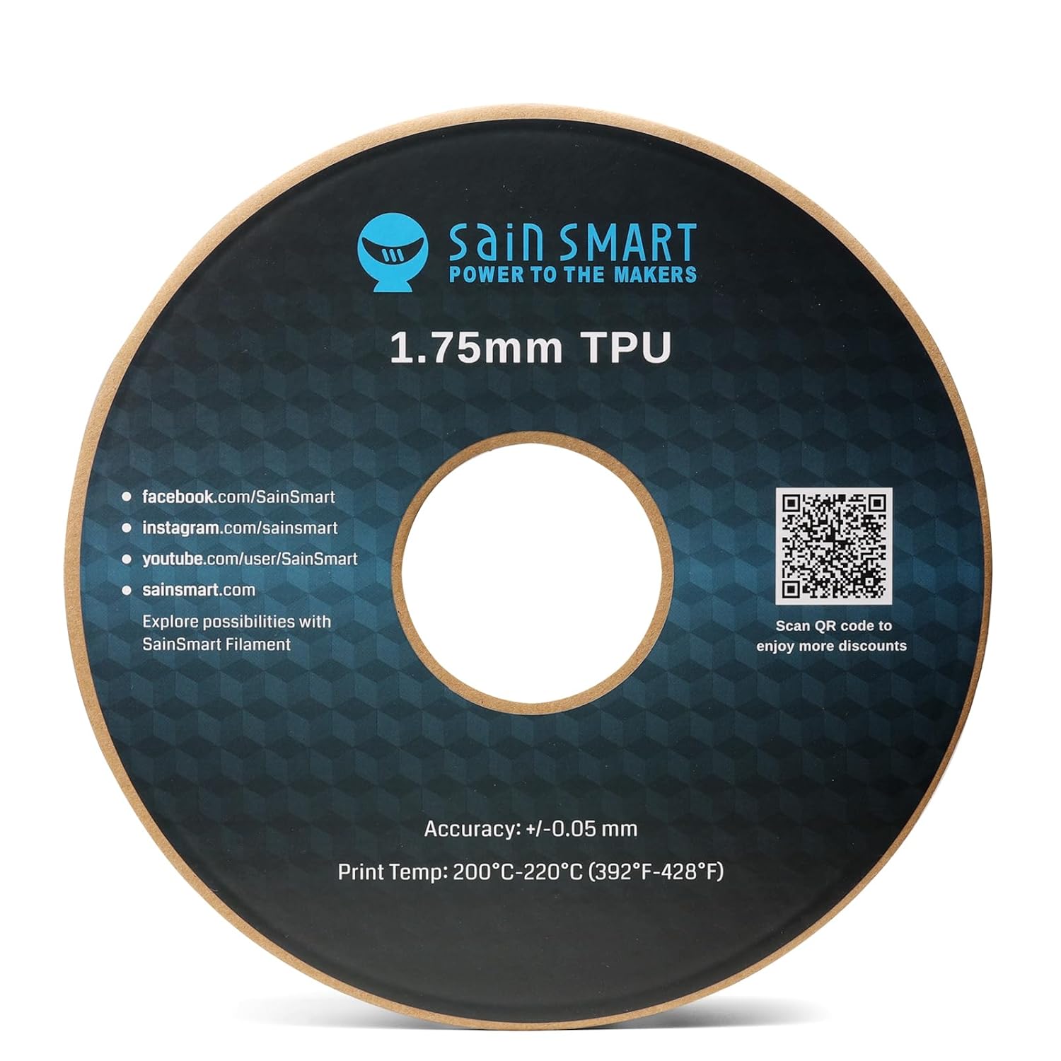 SainSmart Neon Color TPU, 1.75mm Flexible TPU 3D Printer Filament 800g, Dimensional Accuracy +/- 0.05 mm, Neon Cyan