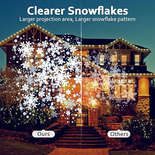 Miniatura 3 de Proyector de luces de Navidad para exteriores, luces LED de copo de nieve para interiores, doble cabezal, luces de decoración de Navidad