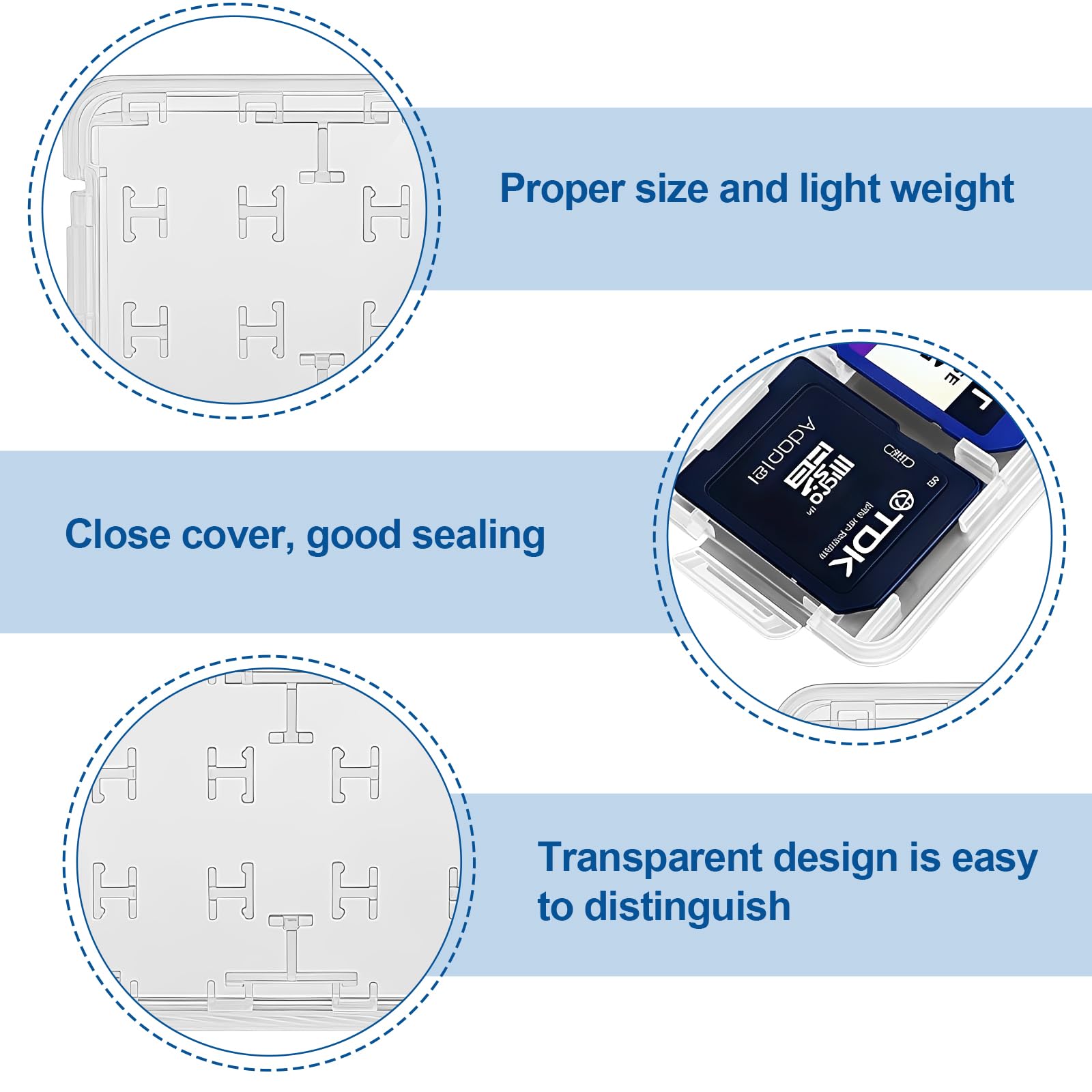 4 Pezzi Custodia Schede SD,20 PCS Trasparente Porta per Schede di Memoria in Plastica, Astuccio Plastica per Micro SD TF SIM e CF Carte