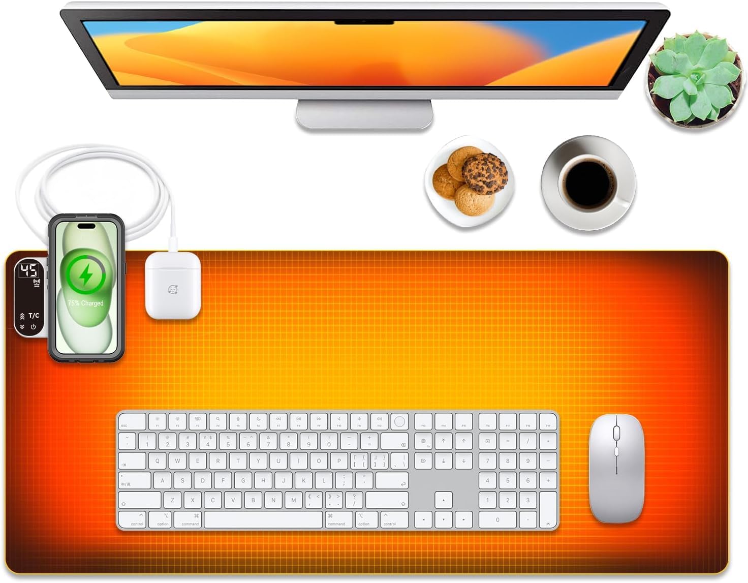 Amazon | デスクパッド加熱式 80X33CM 45～60℃ 温度調整可 10秒速熱