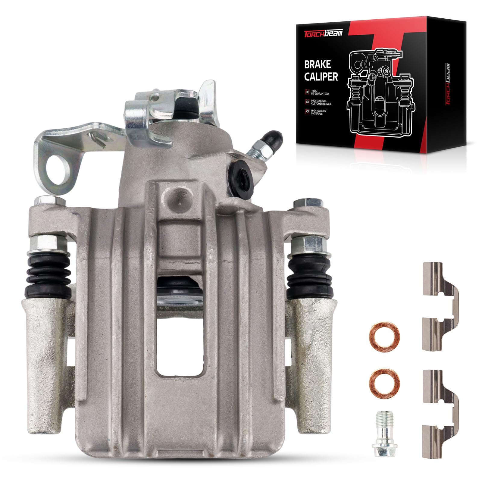 Torchbeam Rear Right Passenger Side Brake Caliper for Volkswagen Audi for 2001-2004 Jetta, 2000-2006 TT Quattro, 2005 Jetta, 2000 Jetta 1.8, Disc Brake Caliper Assembly with Bracket Replace #19B2574
