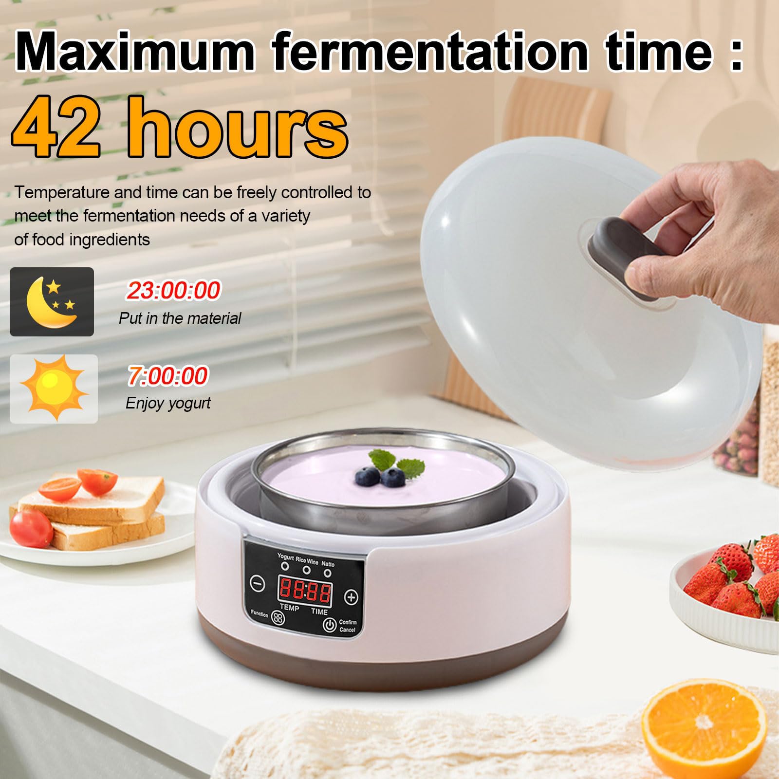 Yogurtera Eléctrica con 5 Tarros De Vidrio