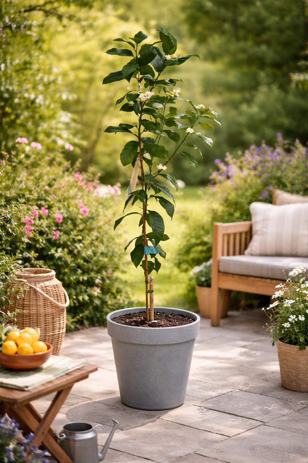 Citrus limon Lunario 120 cm - Echter Zitronenbaum (C17) - Vier-Jahreszeiten-Zitrone für Balkon, Garten & Terrasse - Robuster Zitronenbaum mit ganzjähriger Ernte