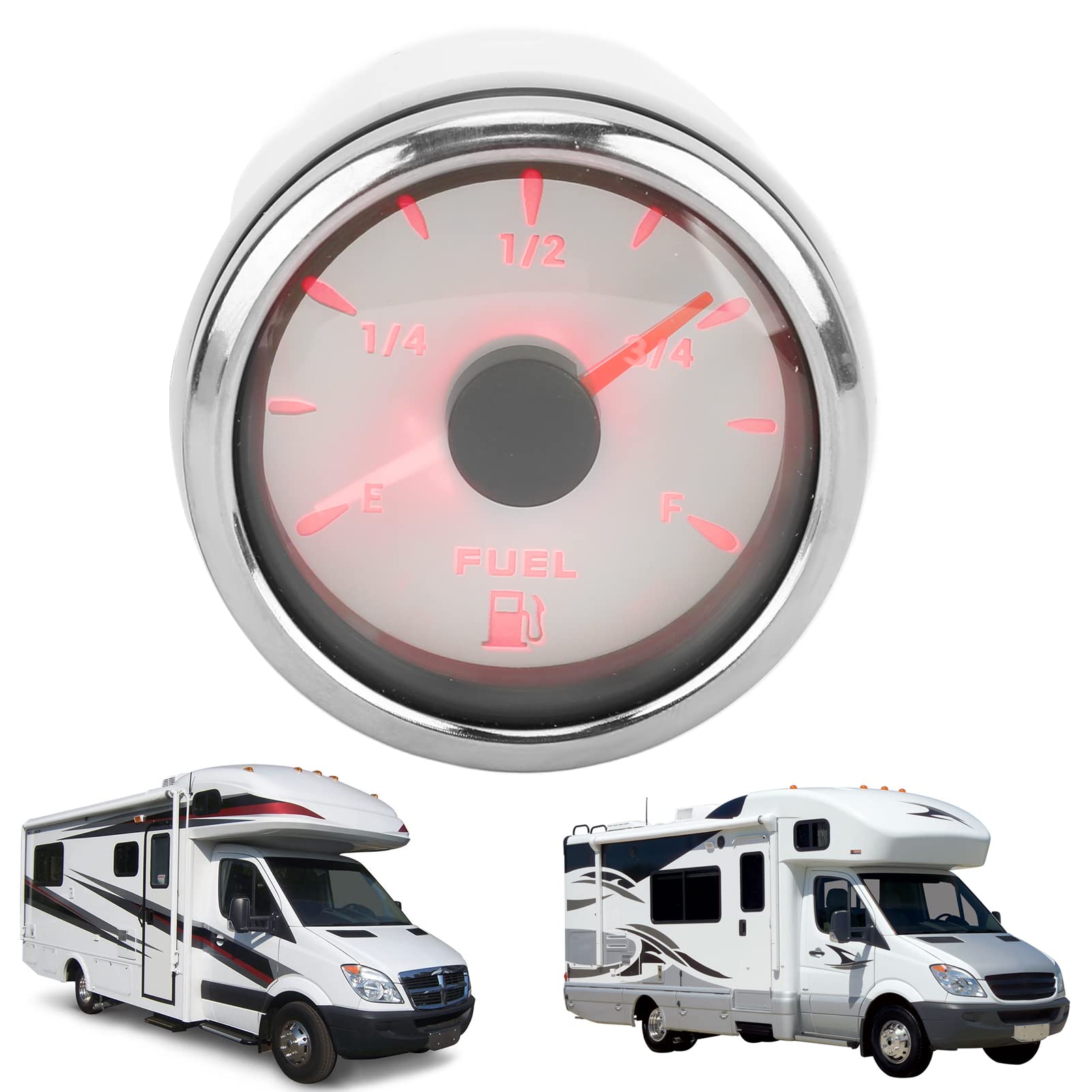 Misuratore serbatoio carburante, alta precisione 0‑190Ω Indicatore livello carburante Basso consumo energetico per barca per yacht per camper(bianco)