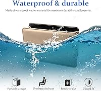 Vista 4 de Augeny Cubo de basura plegable de cuero impermeable con un rollo de bolsa de basura, mini contenedor multifuncional para almacenamiento automático