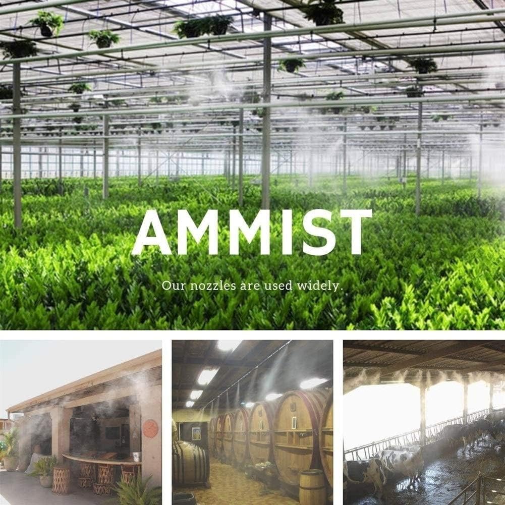 ミストノズル真鍮キット 0.3mm オリフィス低圧噴霧ミスト噴霧器 1/4" スリップロックミストノズルティーとプラグ付き