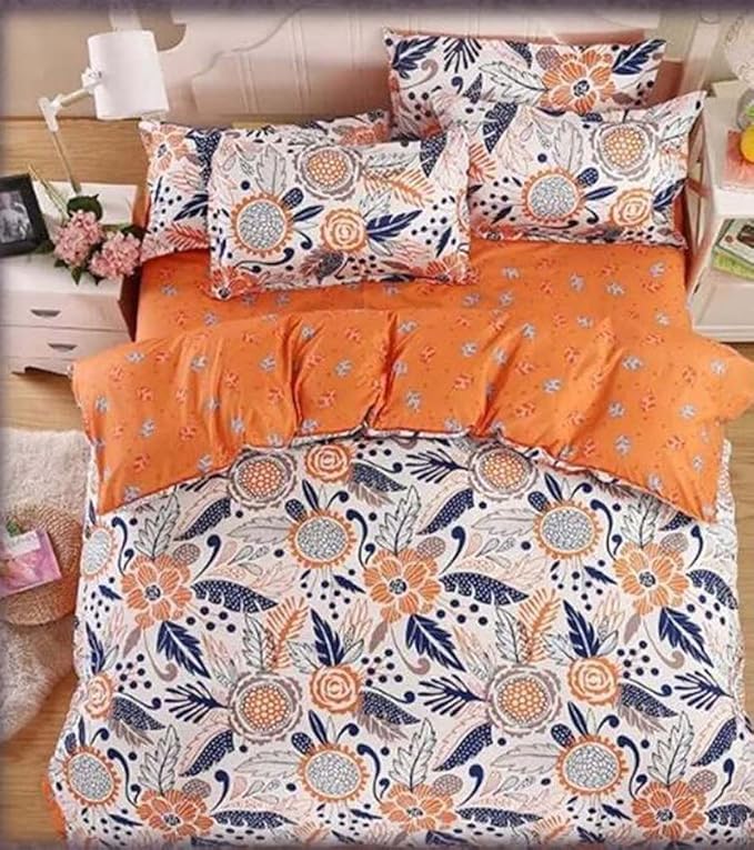 Gadgets Appliances Polycotton Gardenia Double Size Bedsheets 230 x 250cm with 2 Pillow Covers - Set of 1