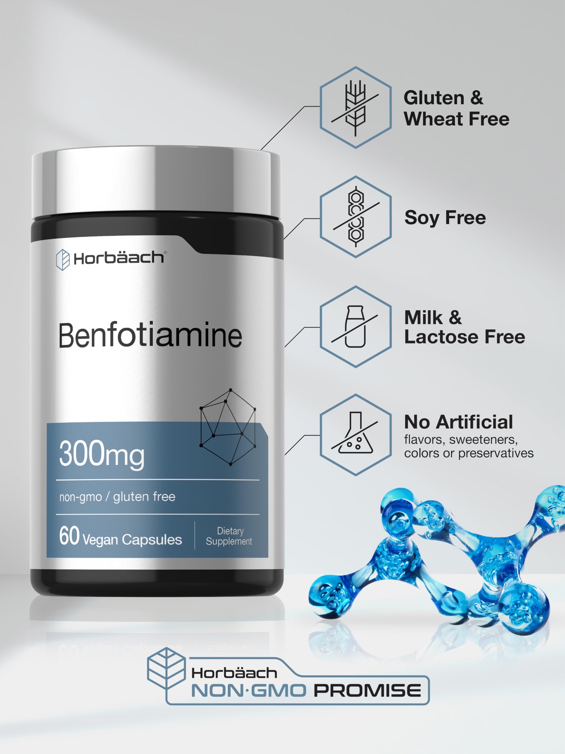 Horbaach Benfotiamine 300mg | 60 Capsules | Vitamin B1 Thiamine — Amazon image 5