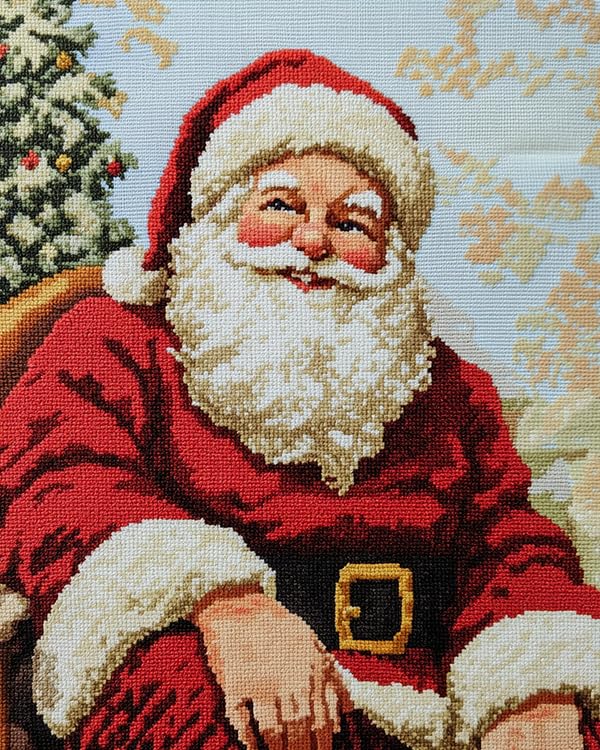Point de croix pré-imprimé adultes 11CT Noël canevas à broder grand-père 40x50cm