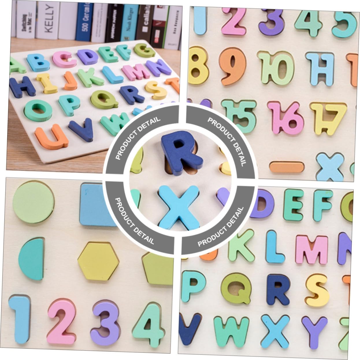 Bloques Educativos para Números y Letras Mayúsculas Didáctico para Reconocimiento y Desarrollo Temprano Seguro y al Tacto