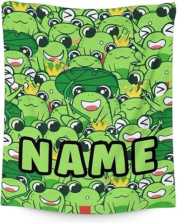 Mercuryelf Custom Frog Throw Blanket - Soft, Fuzzy & Warm - 60x80 Inches Flannel Blankets for Bed, Couch - Green Novelty Throws Gift for Women Men