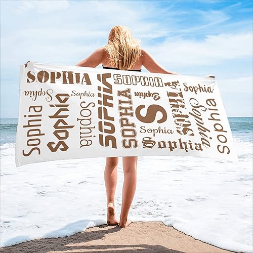 Miniatura 6 de Sloth Jungle - Toalla de playa personalizada con nombre personalizado para mujeres, hombres y niños, 30 x 60 pulgadas, estampado de doble cara