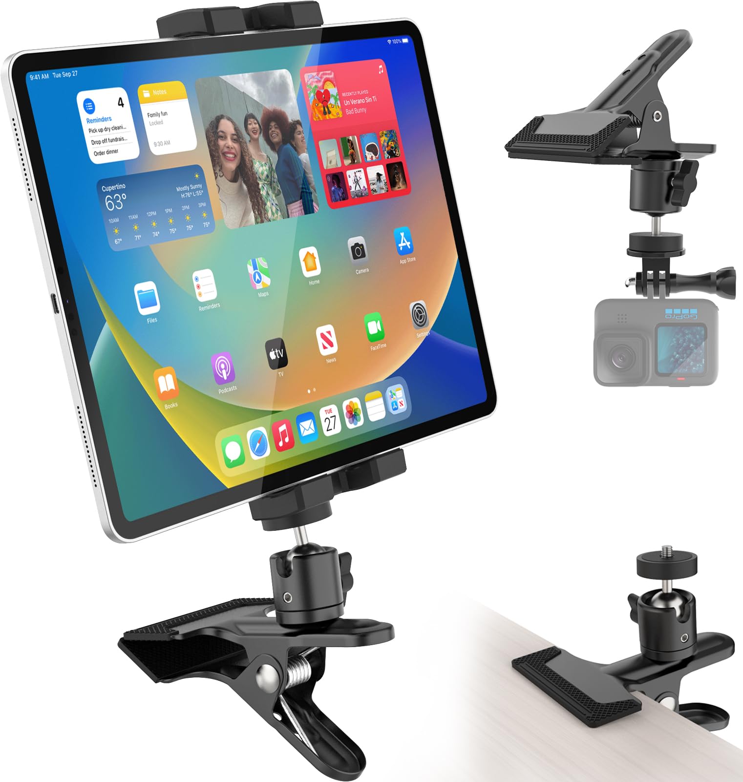 2 Clip Per Fotocamera Con Testa A Sfera - Supporto A Pinza Per Flash E GoPro - Foto 9