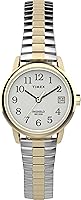 Timex Women's Easy Reader Watch - 25mm Round Case, Two-Tone Expansion Band, White Dial, 30M Water Resistant
